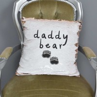 Daddy Bear Mermaid Sequin Cushion | Fathers Day Gifts | New Dad | Cute Dad Gifts   222979752163